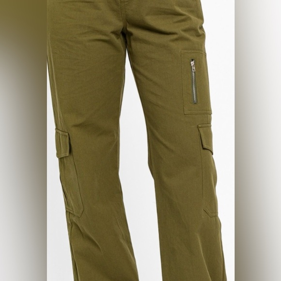 Tasha Apparel High Waisted Wide Leg Cargo Pants with Pockets - Picture 10 of 10